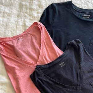 🎉 BOGO! 2/$12!  3 (Three!!) Madewell Black and Pink T-Shirts